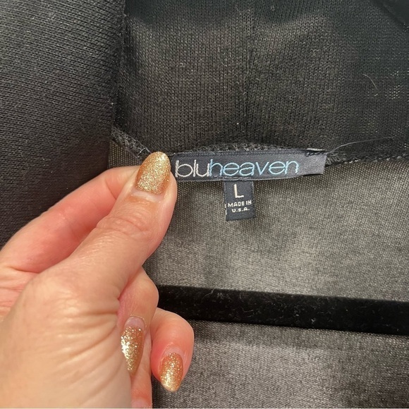 Bluhaven cowl neck jersey knit dress black and grey size medium - Picture 8 of 9